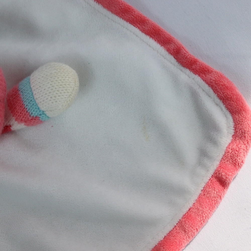 Baby Starters 12" Sock Monkey Security Blanket Lovey Rattle Pink Stripes - Picture 9 of 9